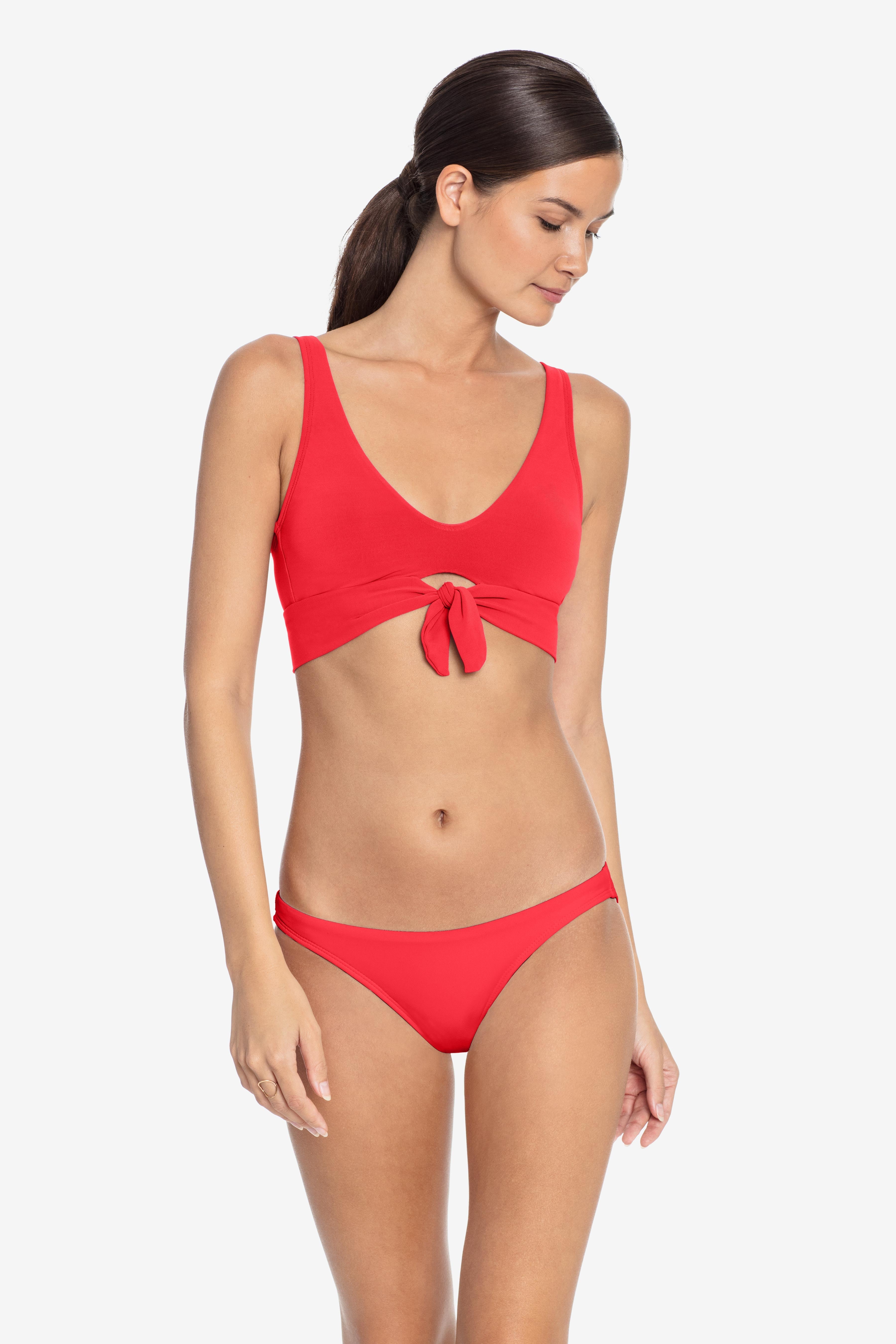 Robin Piccone Ava Knot Front Bikini Top- White