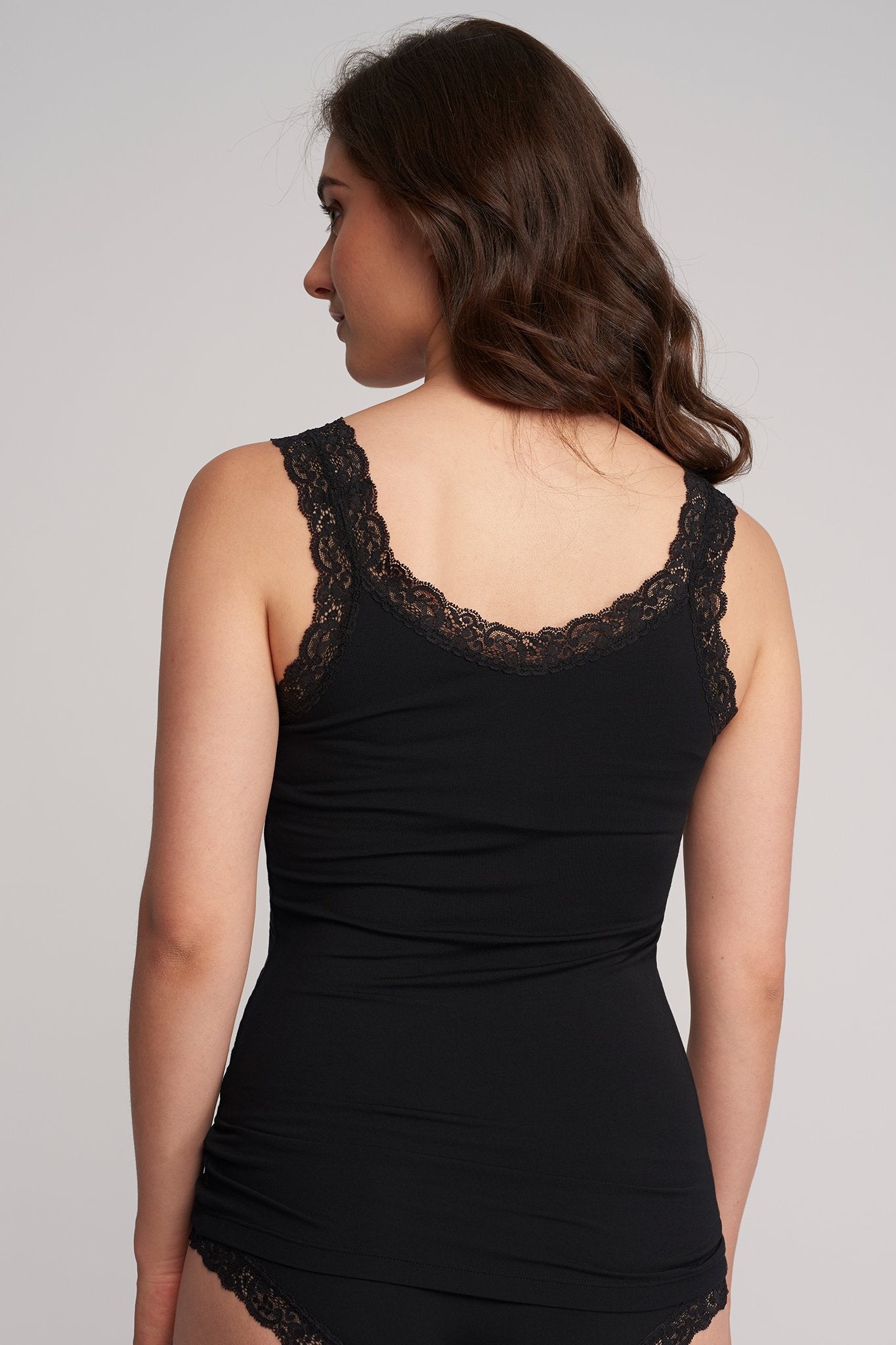Fleur't Lace Strap Camisole Black