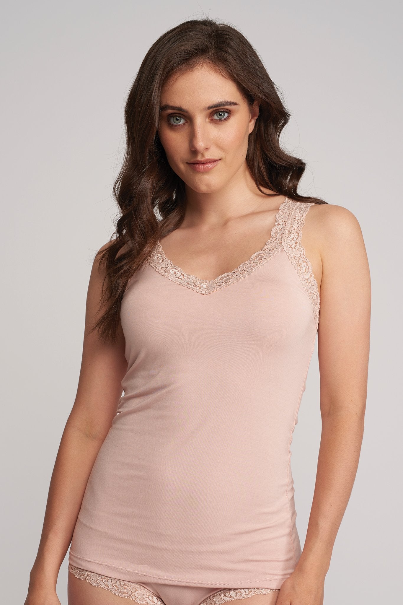 Fleur't Lace Strap Camisole Nude