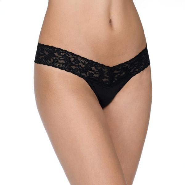 Hanky Panky Cotton With A Conscience Low Rise Thong O/S Black