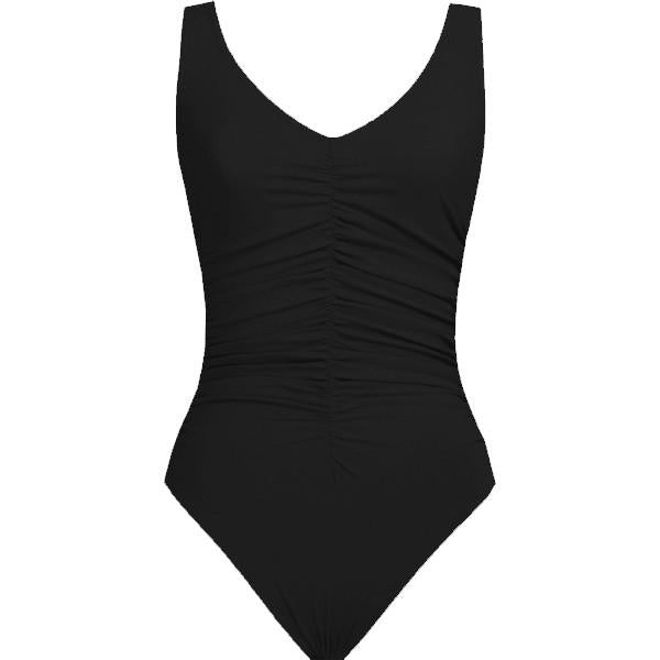 Karla Colletto Basic V-Neck Swimwear Tank 6 Black (552021131329)