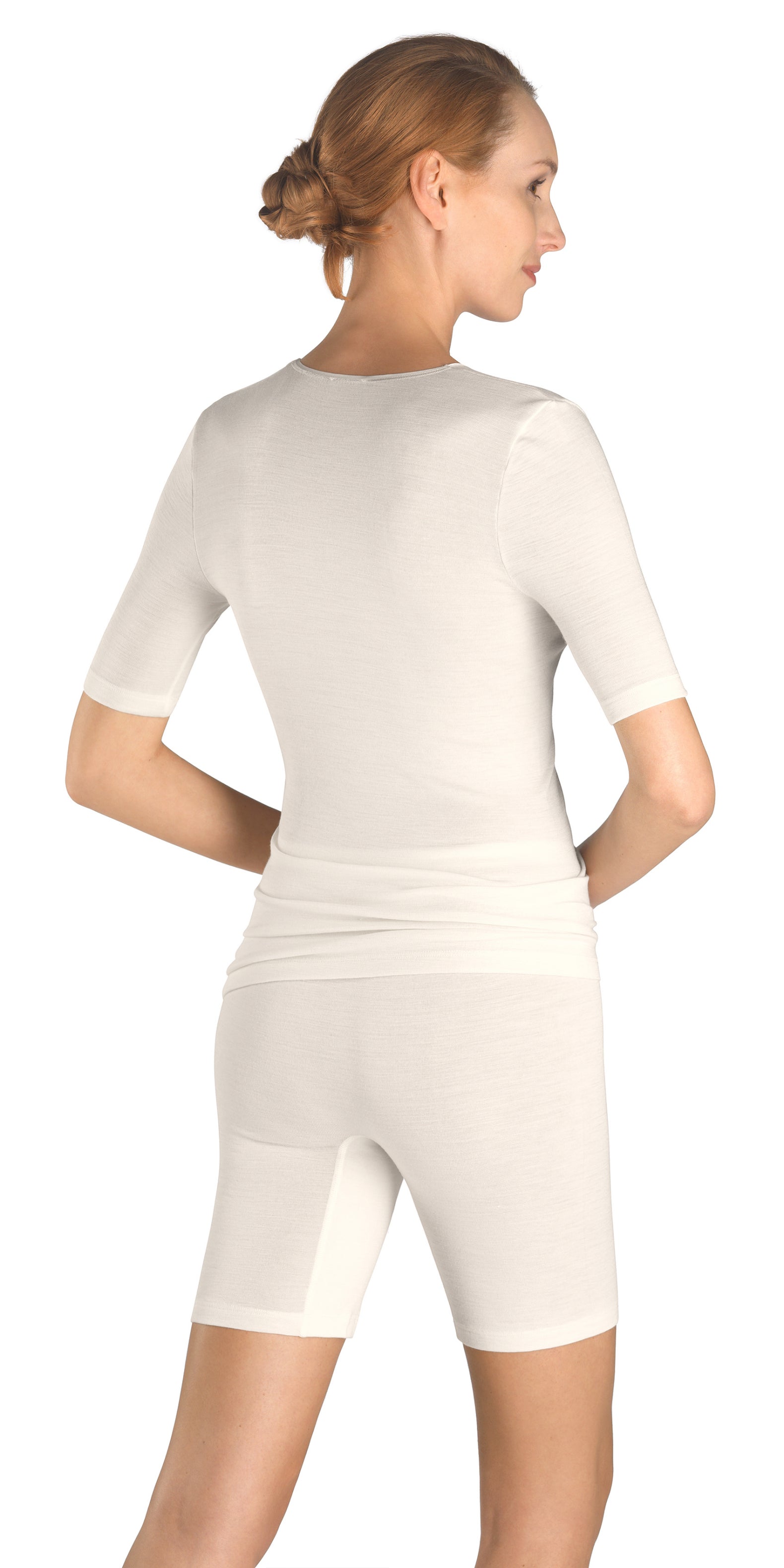 Hanro Woolen Silk Short Sleeve Shirt (672354500673)