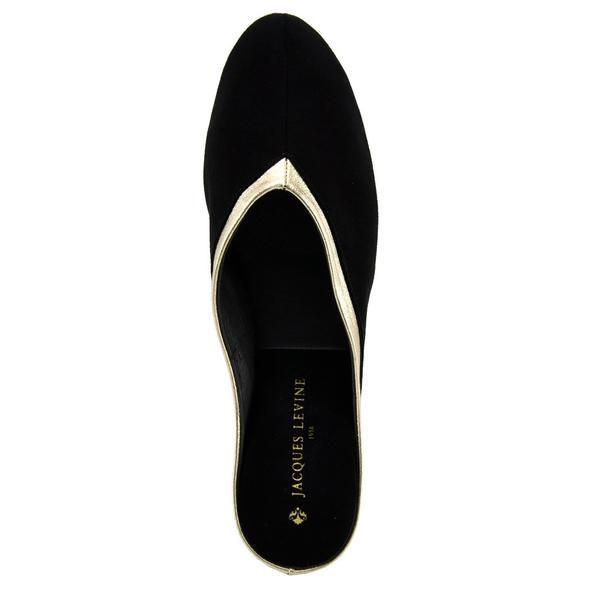 Jacques Levine Spanish Leather Wedge Slipper Silver