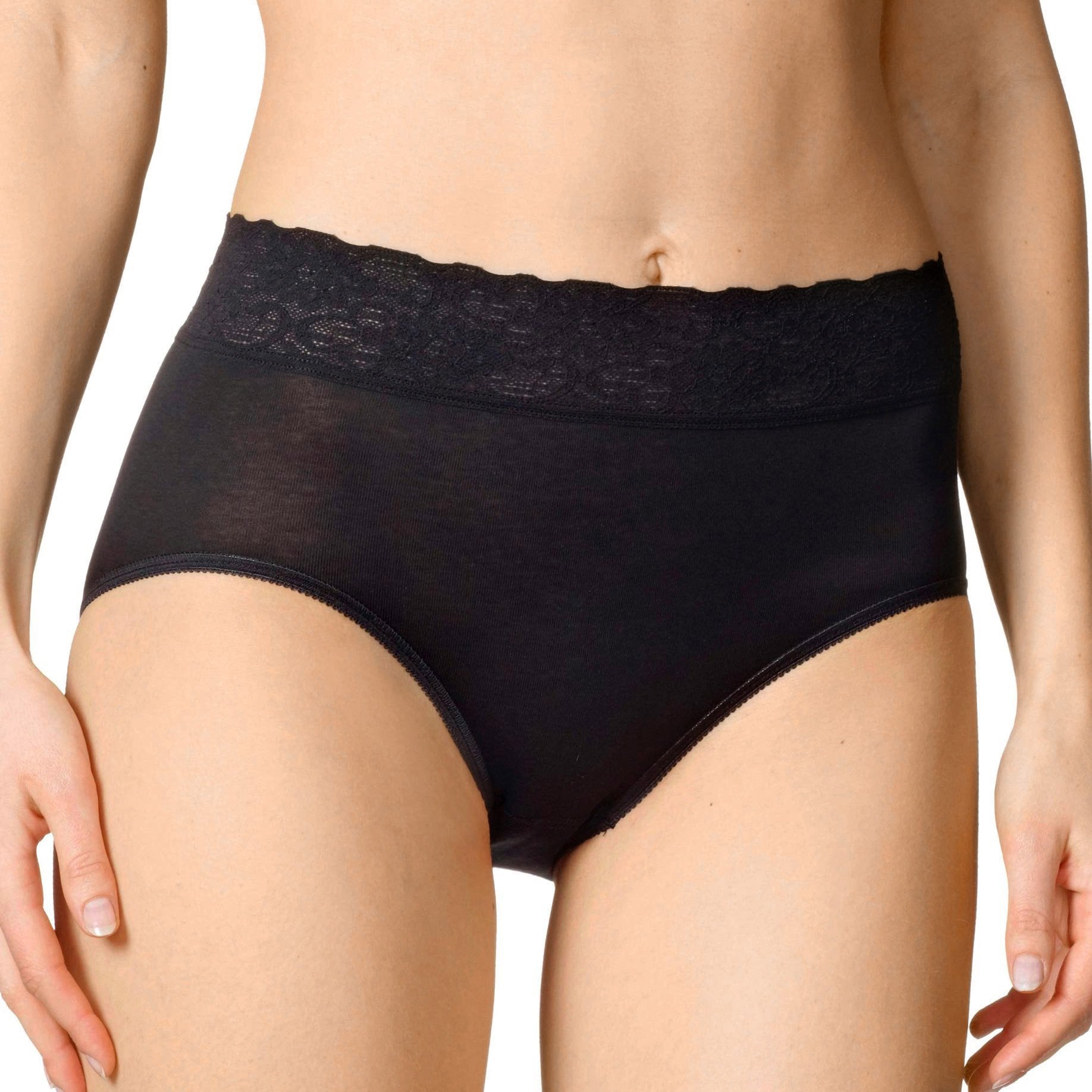 Calida high-rise lace brief with full coverage