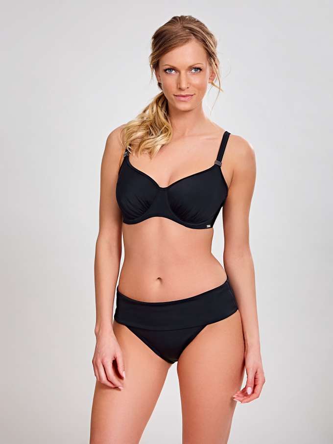 Panache Anya Riva Fold Swim Bottom XS Black (4377108152385)