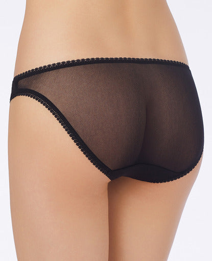 Black On Gossamer Mesh Hip Bikini Panty
