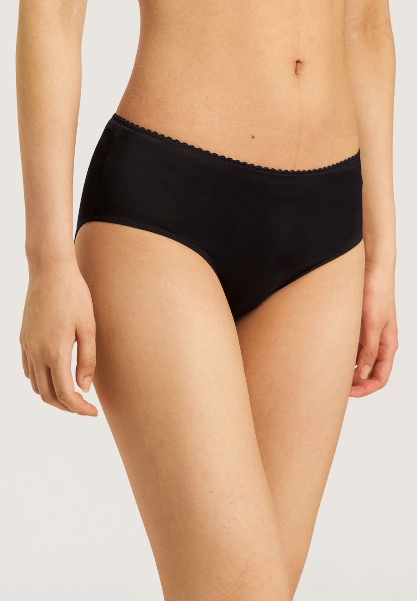 Black Hanro Satin Deluxe Hipster