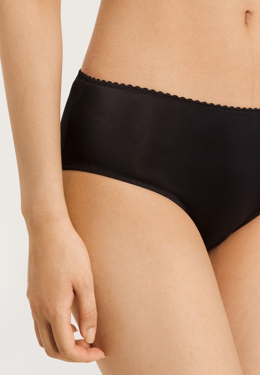 Black Hanro Satin Deluxe Hipster