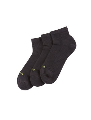 Hue Air Cushion Quarter Top Sport Sock (Pack of 3) Black
