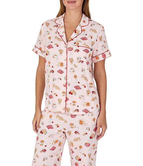 Kate Spade S/S Notch Crop PJ Set