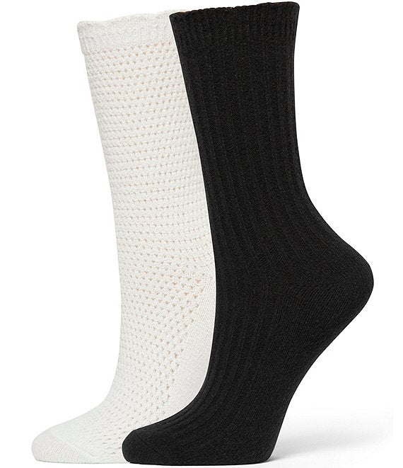Hue Lattice Scallop Sock 2 Pack