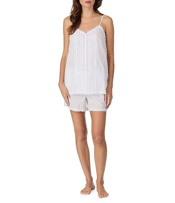 Eileen West 100% Cotton Swiss Dot Cami Boxer PJ Set