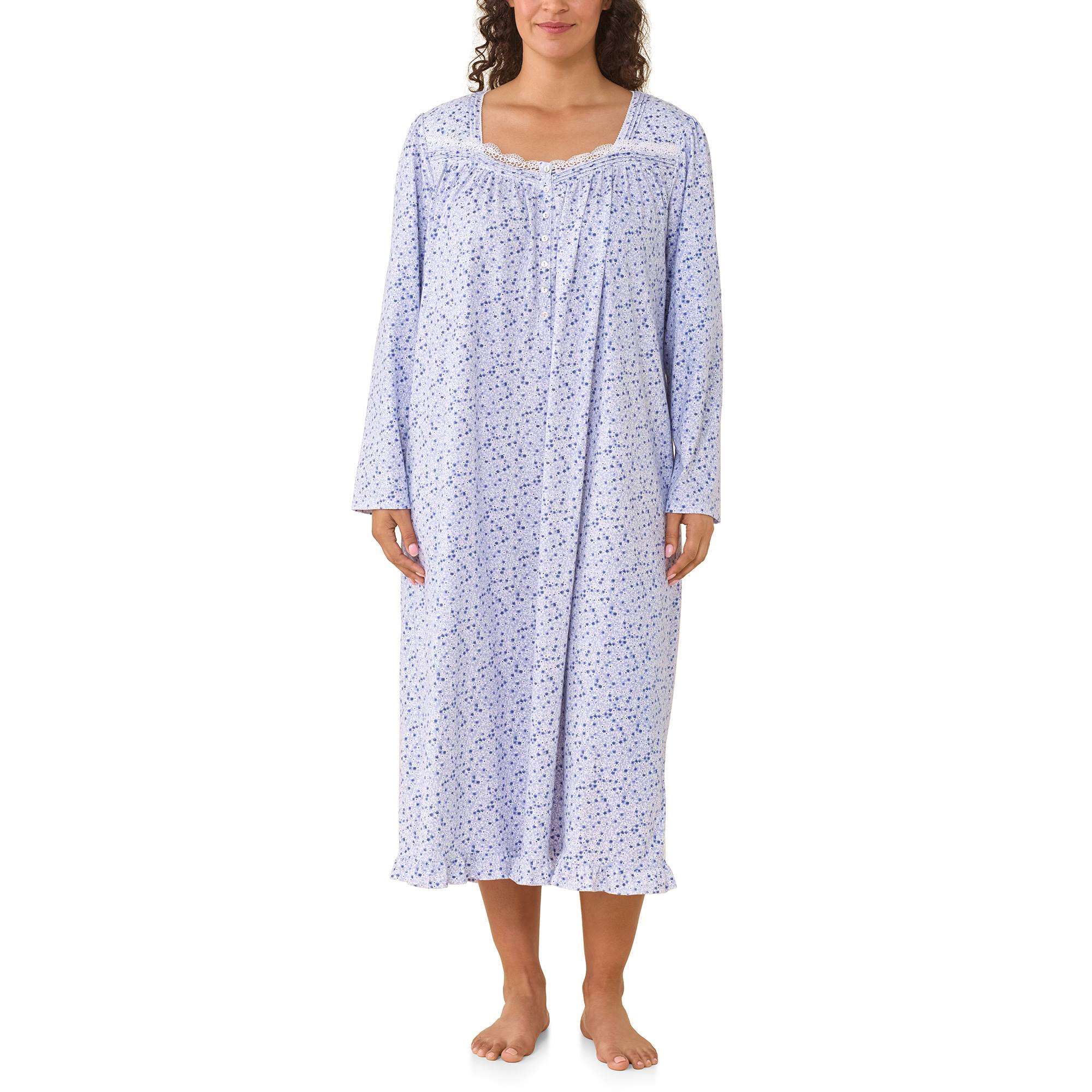 Eileen West 100% Cotton Peached Jersey 48" L/S Long Nightgown