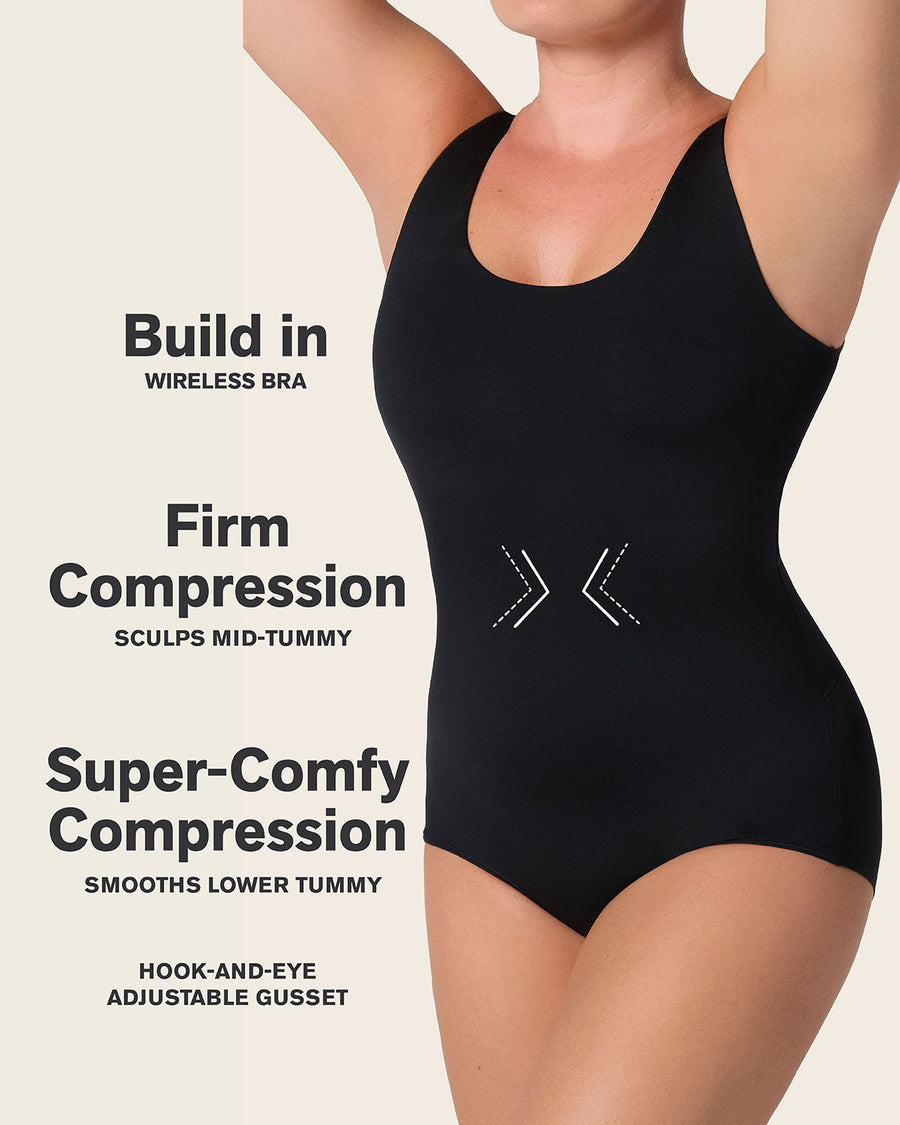Leonisa Bare Boldly Plunge Classic Sleeveless Shaper Bodysuit