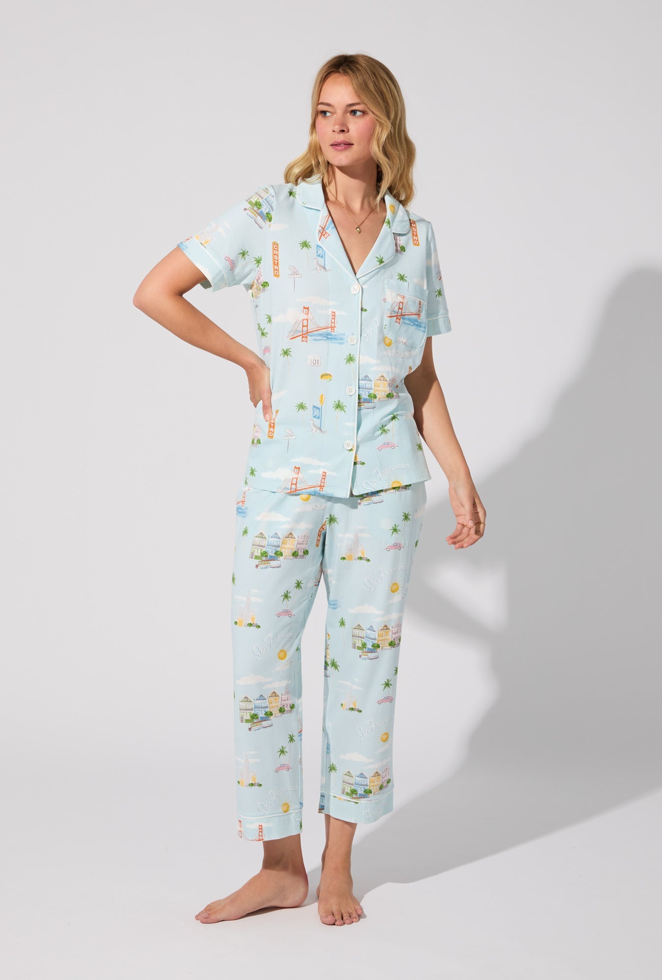 Bed Head Short Sleeve Classic Stretch Jersey Cropped PJ Set