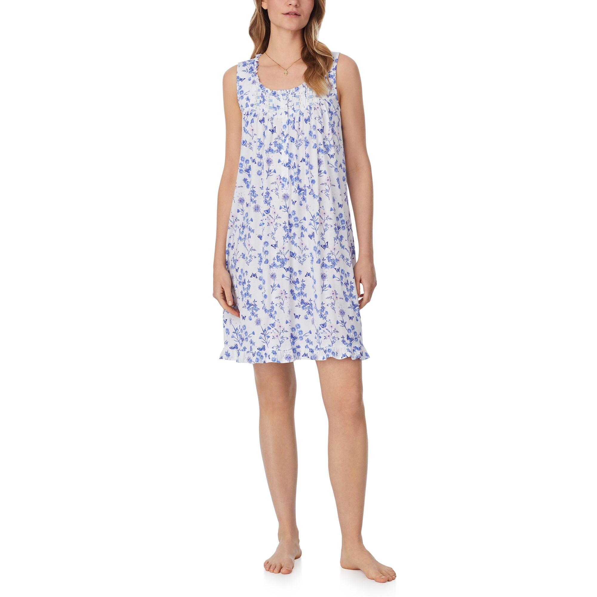 Eileen West 36" Butterfly Garden Cotton Modal Knit Chemise