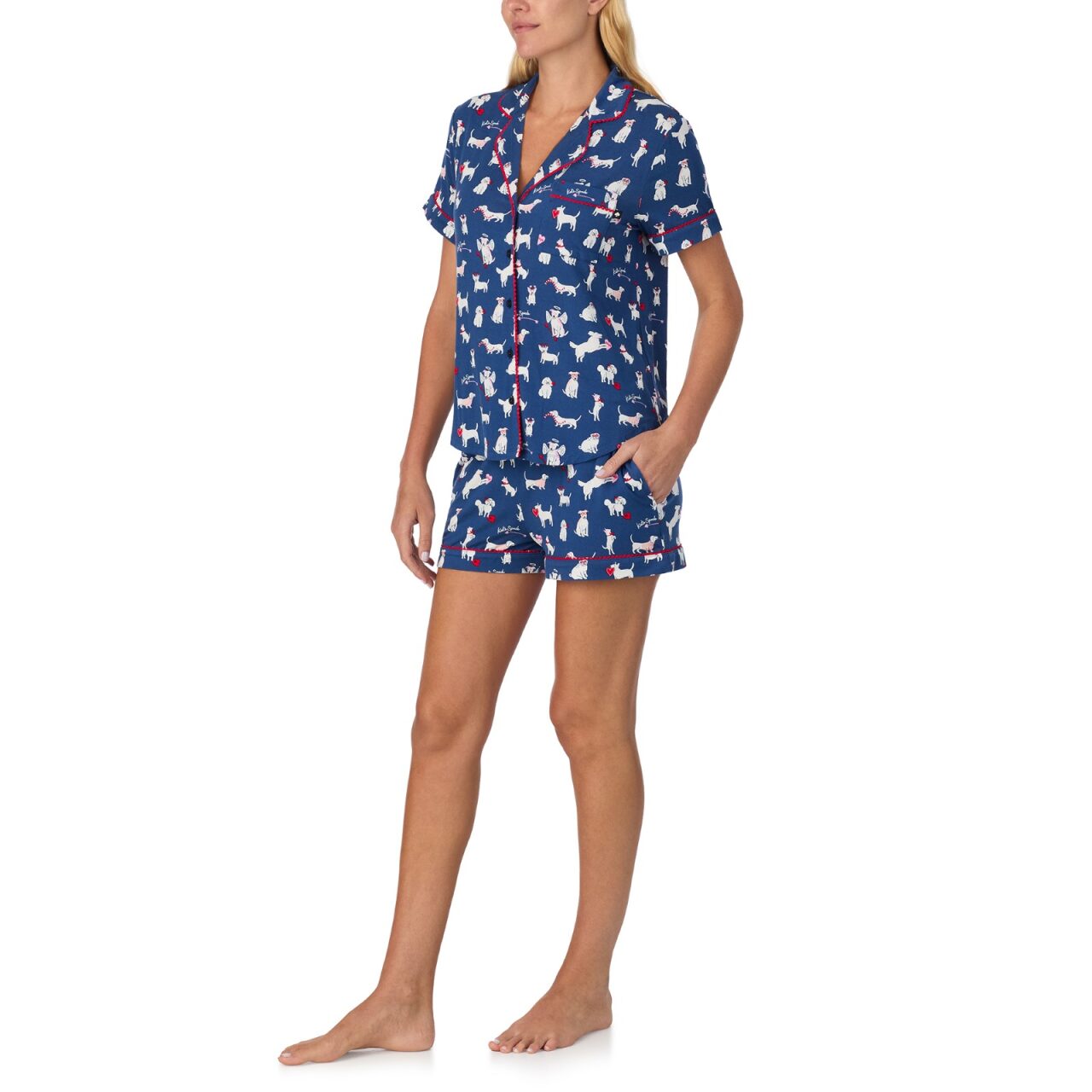 Kate Spade Short Sleeve Notch Short PJ Set