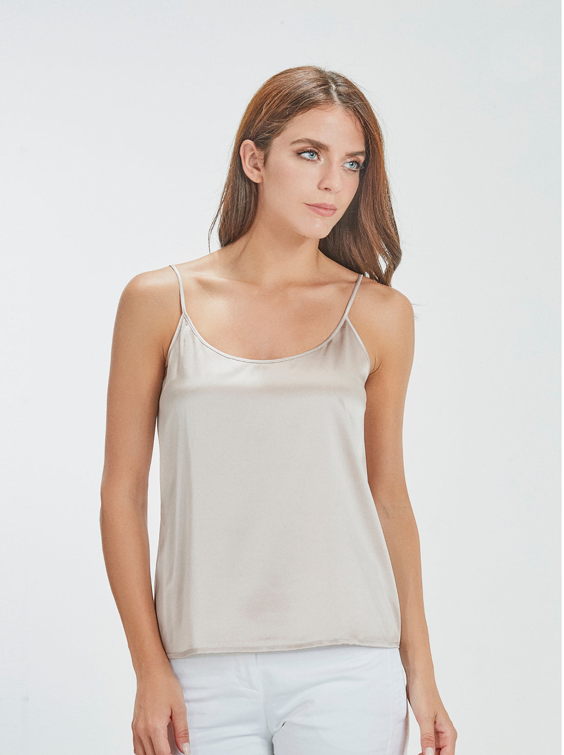 Oscalito Stretch Silk Spaghetti Top