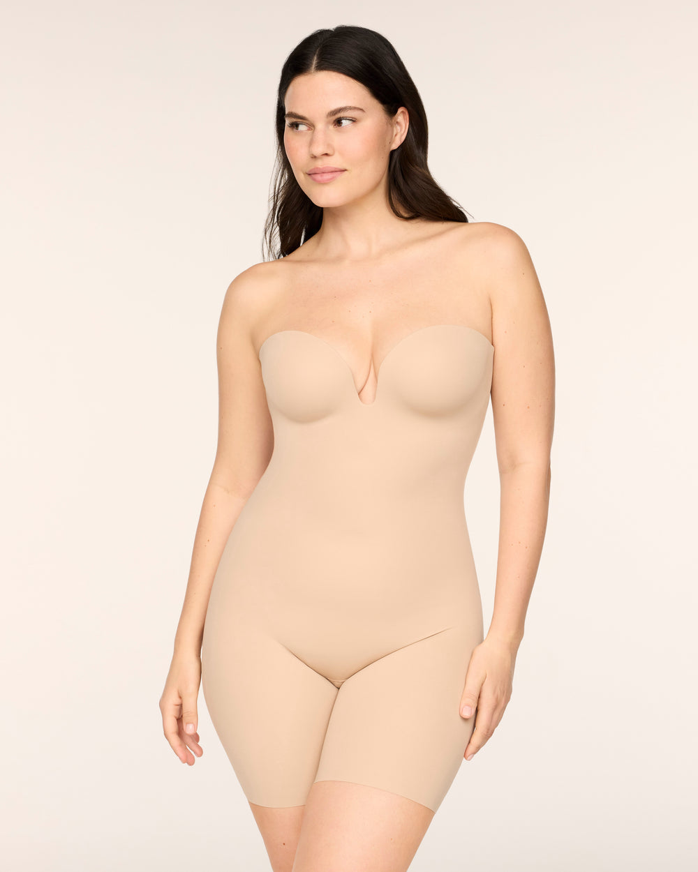 SPANXshape® Suit Your Fancy Strapless Mid-Thigh Bodysuit