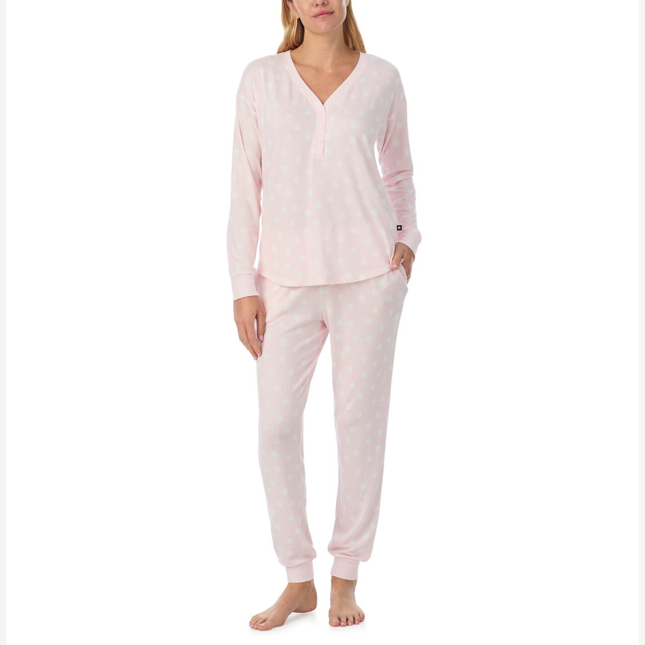 Kate Spade Dotted L/S Henley Jogger PJ Set
