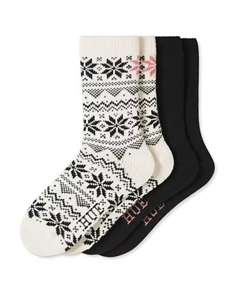 Hue Snowflake Sock 2 Pack