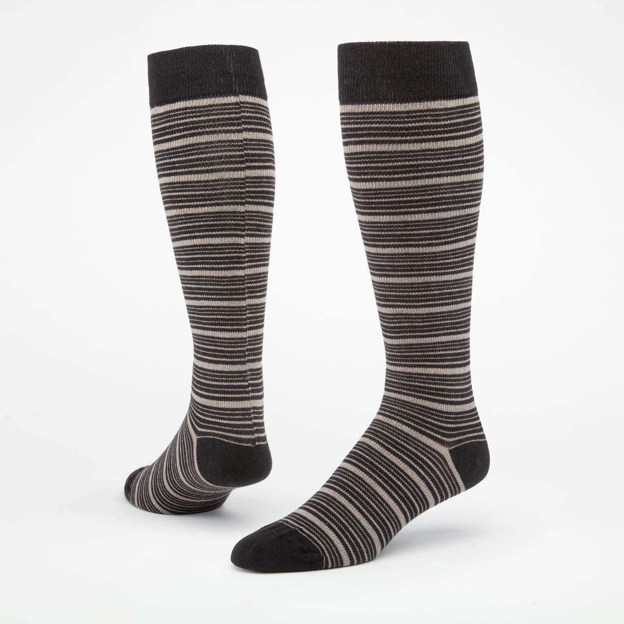 Maggie`s Organics Organic Cotton Compression Sock- Black/Grey