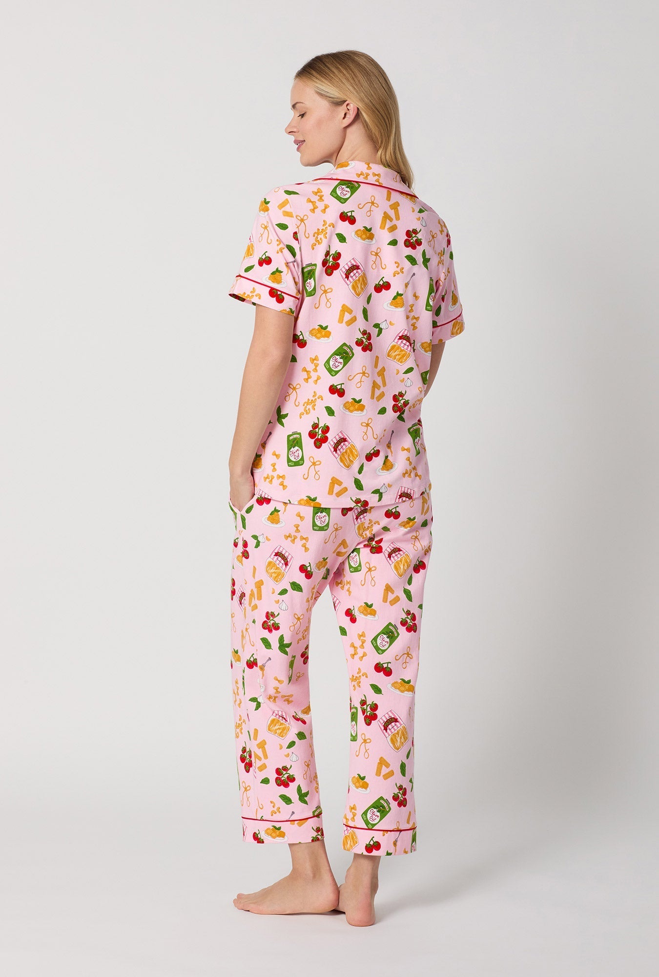 Bed Head Pasta La Vista S/S Classic Stretch Jersey Cropped PJ Set