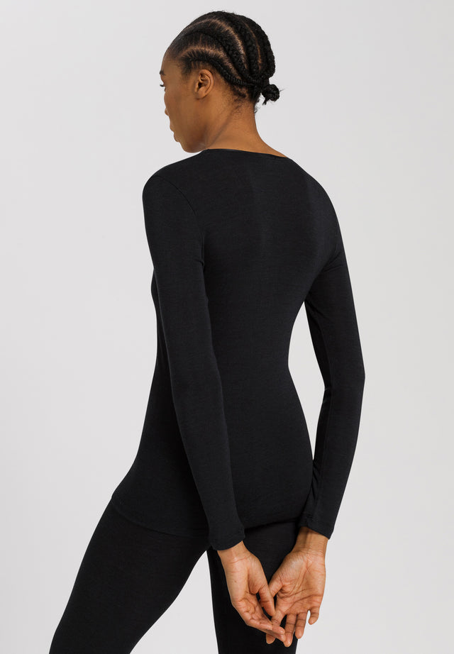 Hanro Woolen Silk Long Sleeve Shirt- V Neck