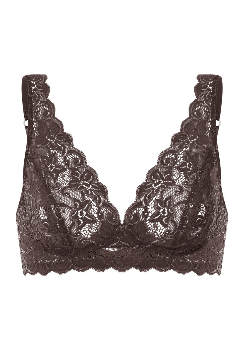 Hanro Luxury Moments All Lace Soft Cup Bra - Dark Mocha