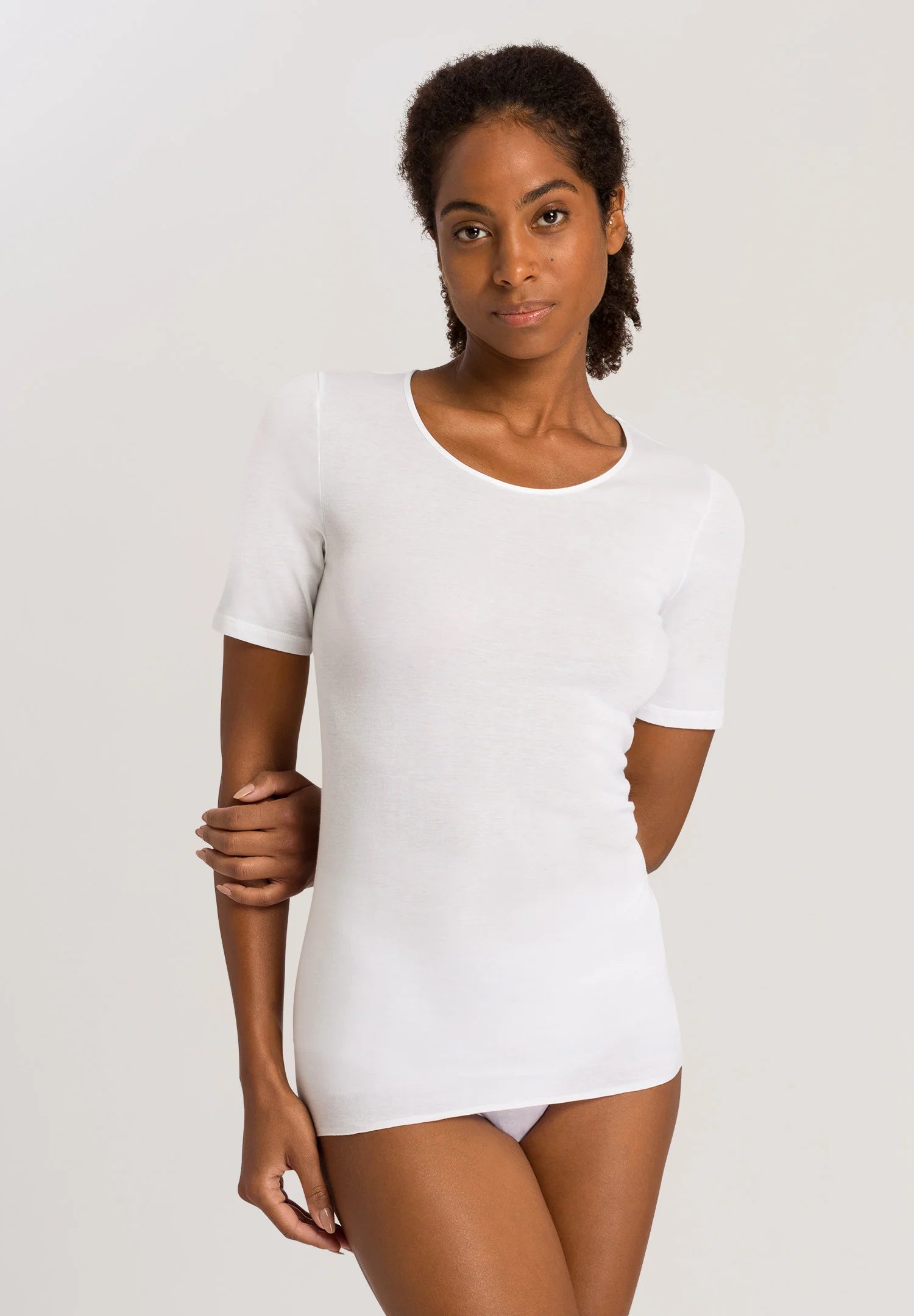 Hanro Cotton Seamless Short Sleeve Shirt