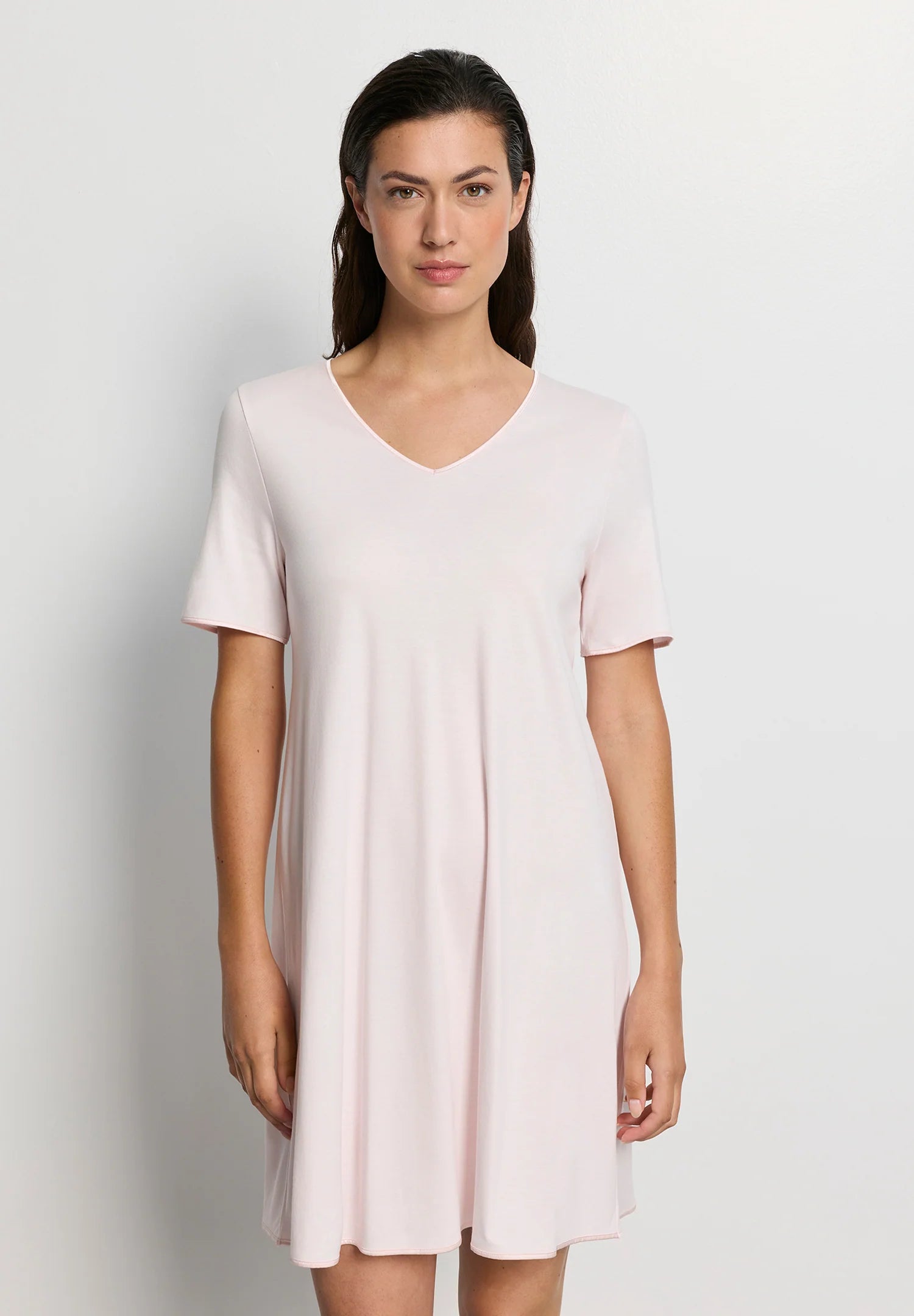 Hanro Cotton Silk V-Neck Cotton Nightgown