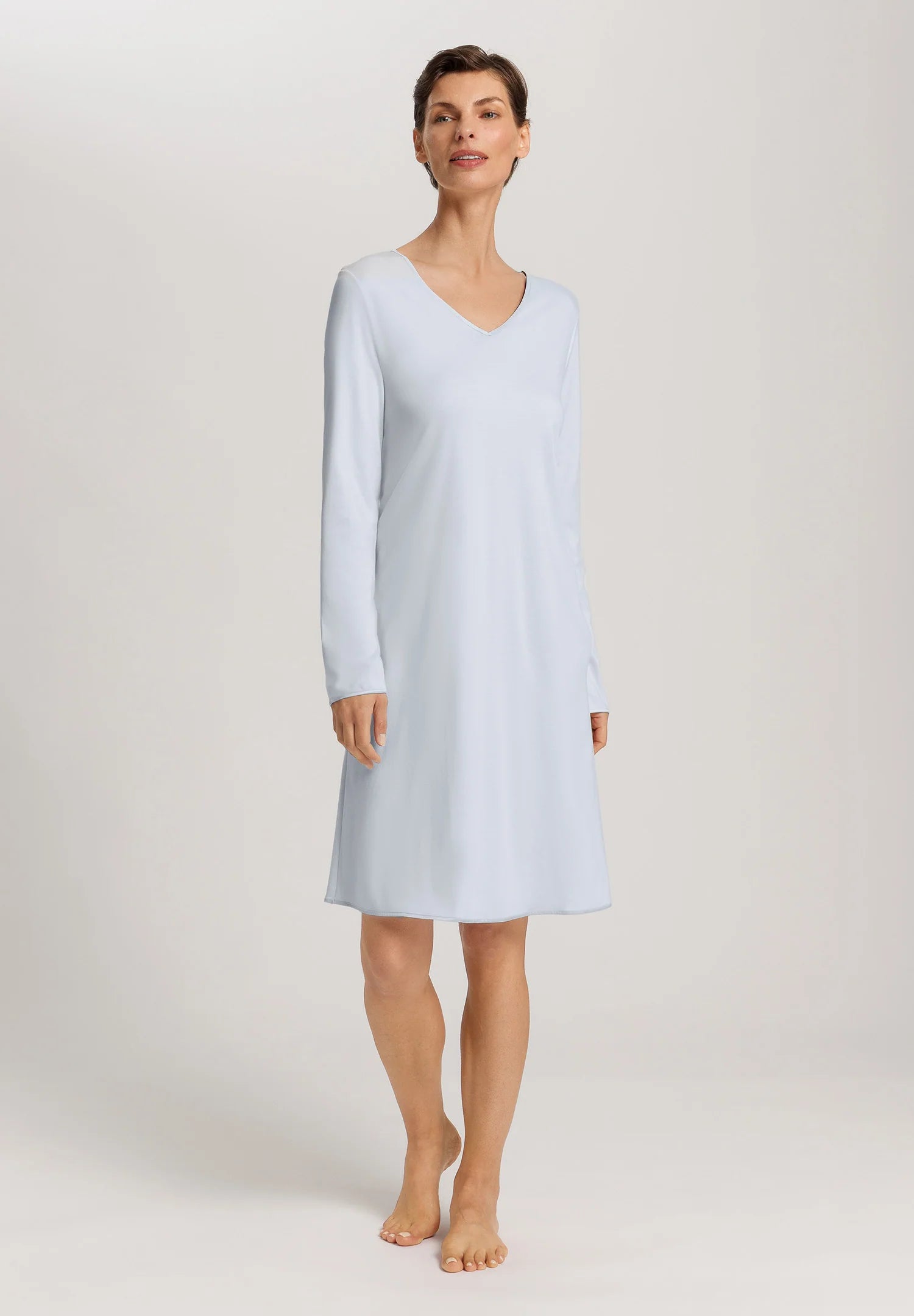 Hanro Cotton Silk V-Neck Cotton Nightgown