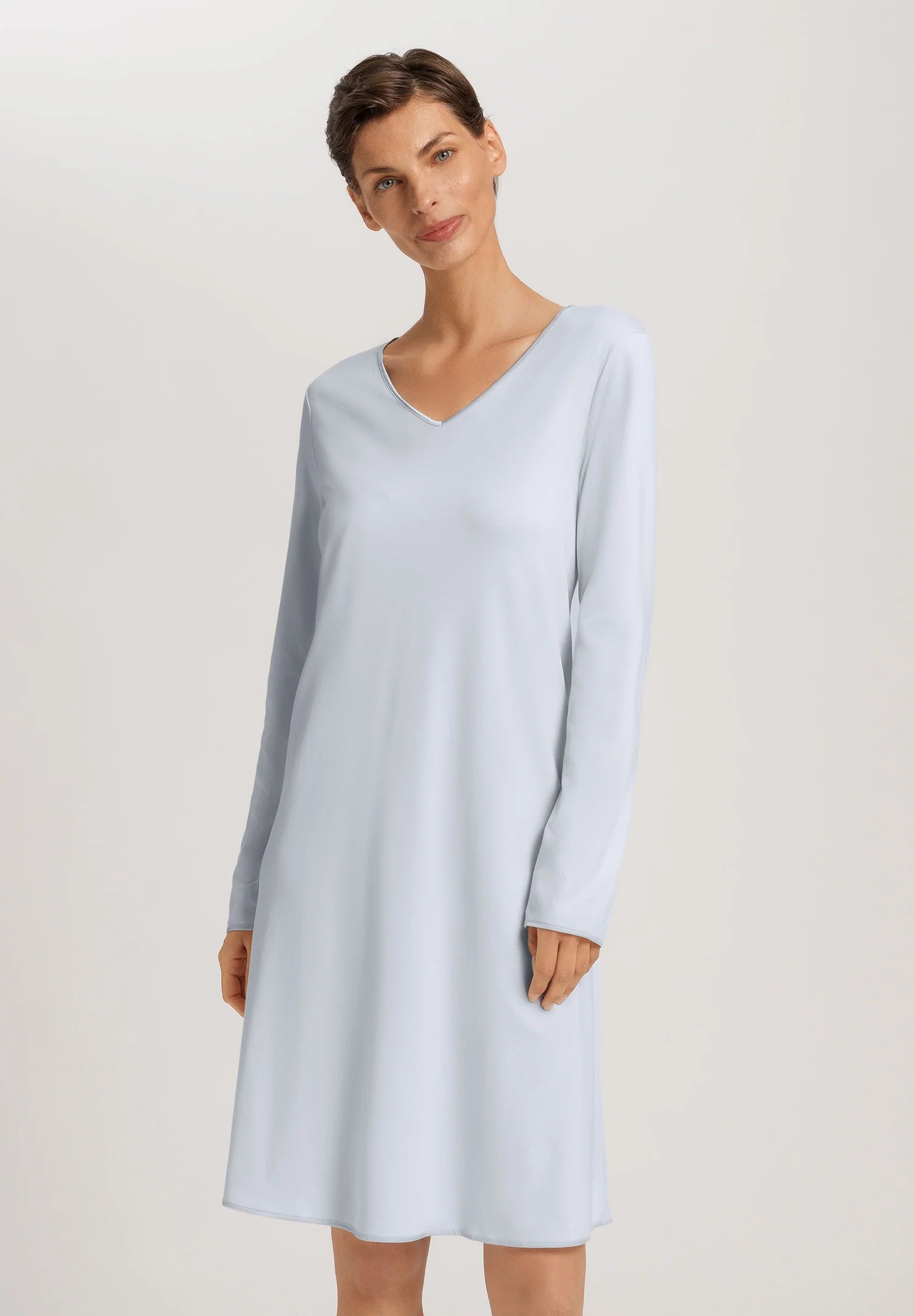 Hanro Cotton Silk V-Neck Cotton Nightgown