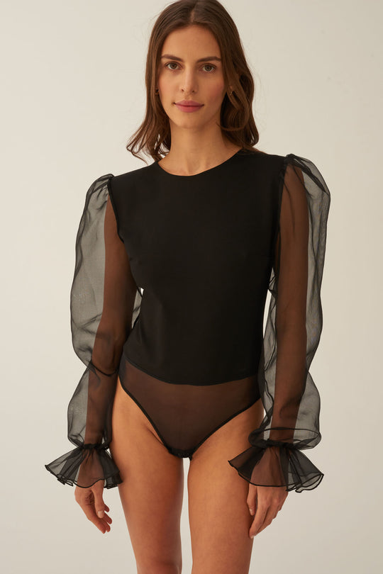 Black silk bodysuit Undress code
