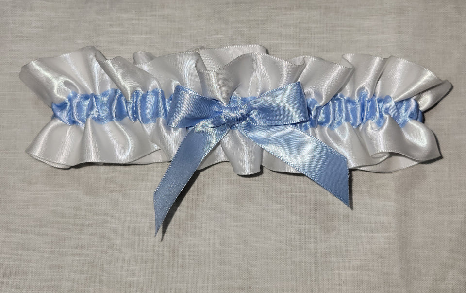 Simply Charming Something Blue Satin Garter
