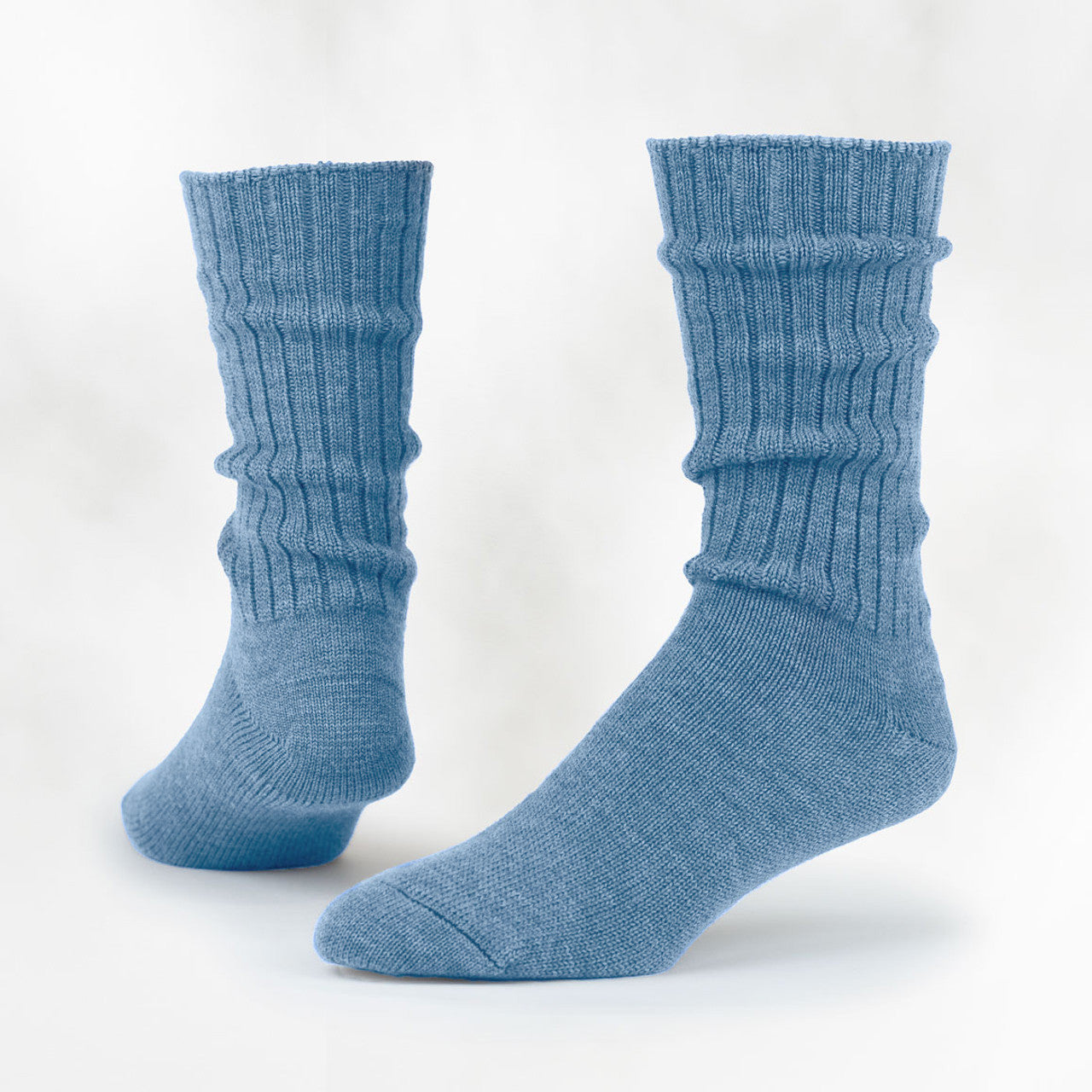 Maggie's Organics Organic Wool Crew Sock -Heathered Cornflower
