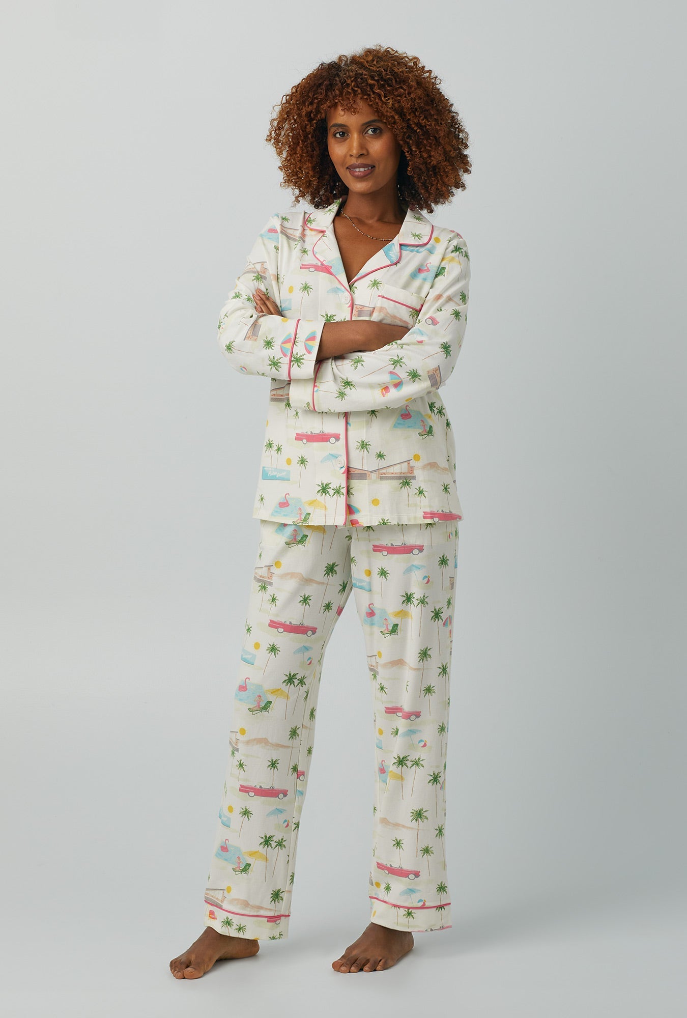 Bed Head Welcome To Palm Springs L/S Classic Stretch Jersey PJ Set