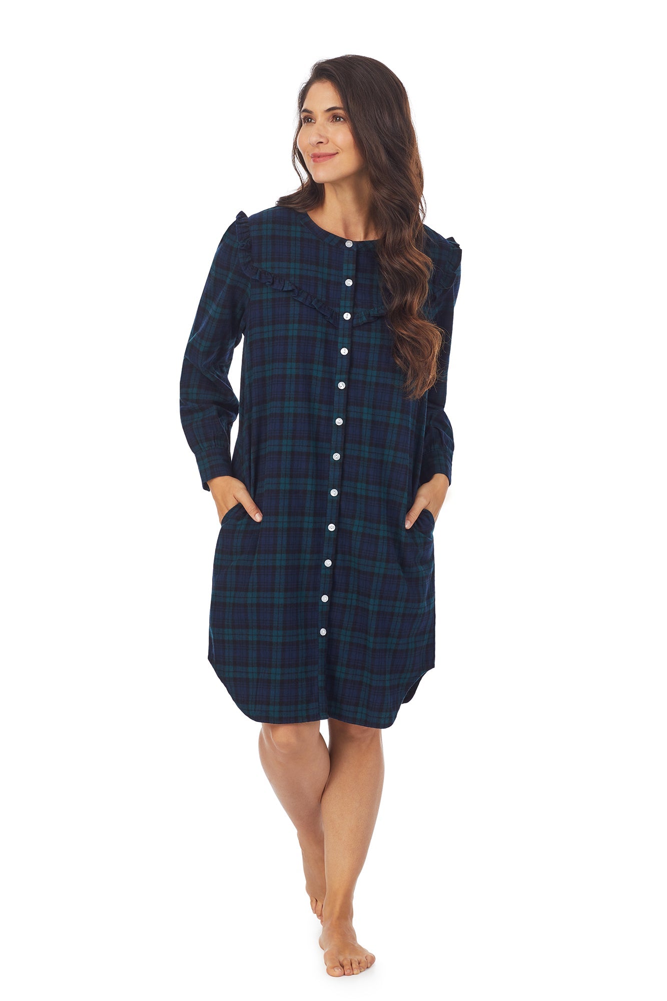 Lanz of Salzburg Long Sleeve Short Flannel Gown