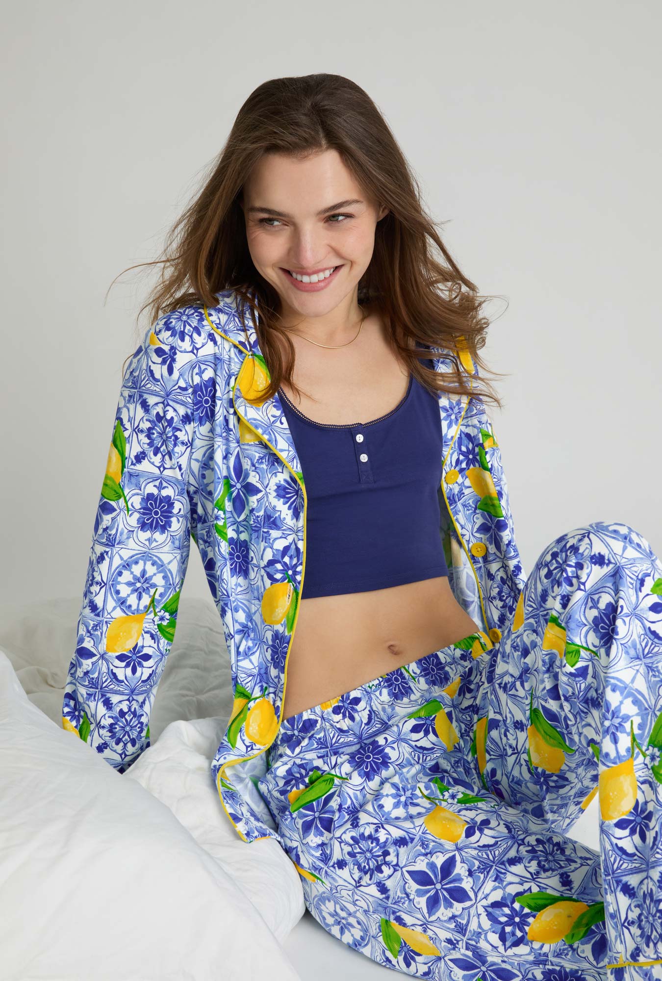 Bed Head Azure Summer L/S Classic Stretch Jersey PJ Set