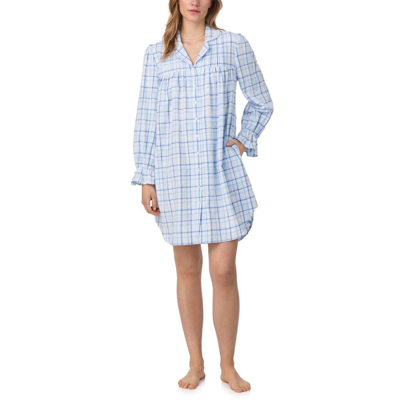 Eileen West L/S Notch Collar Short Sleepshirt
