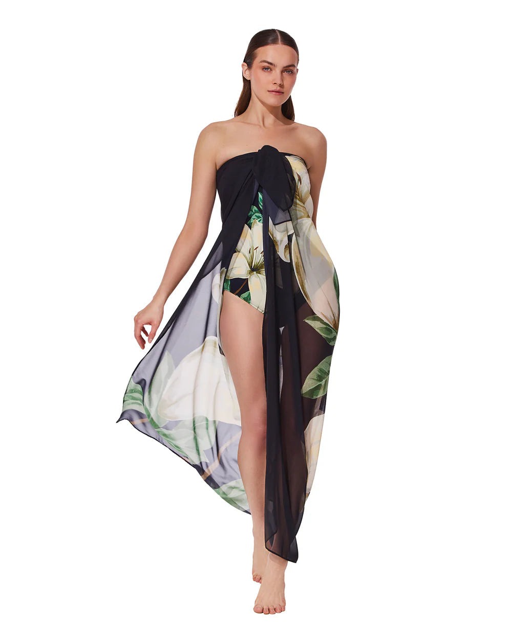 Gottex Yuri Flower Square Neck One Piece