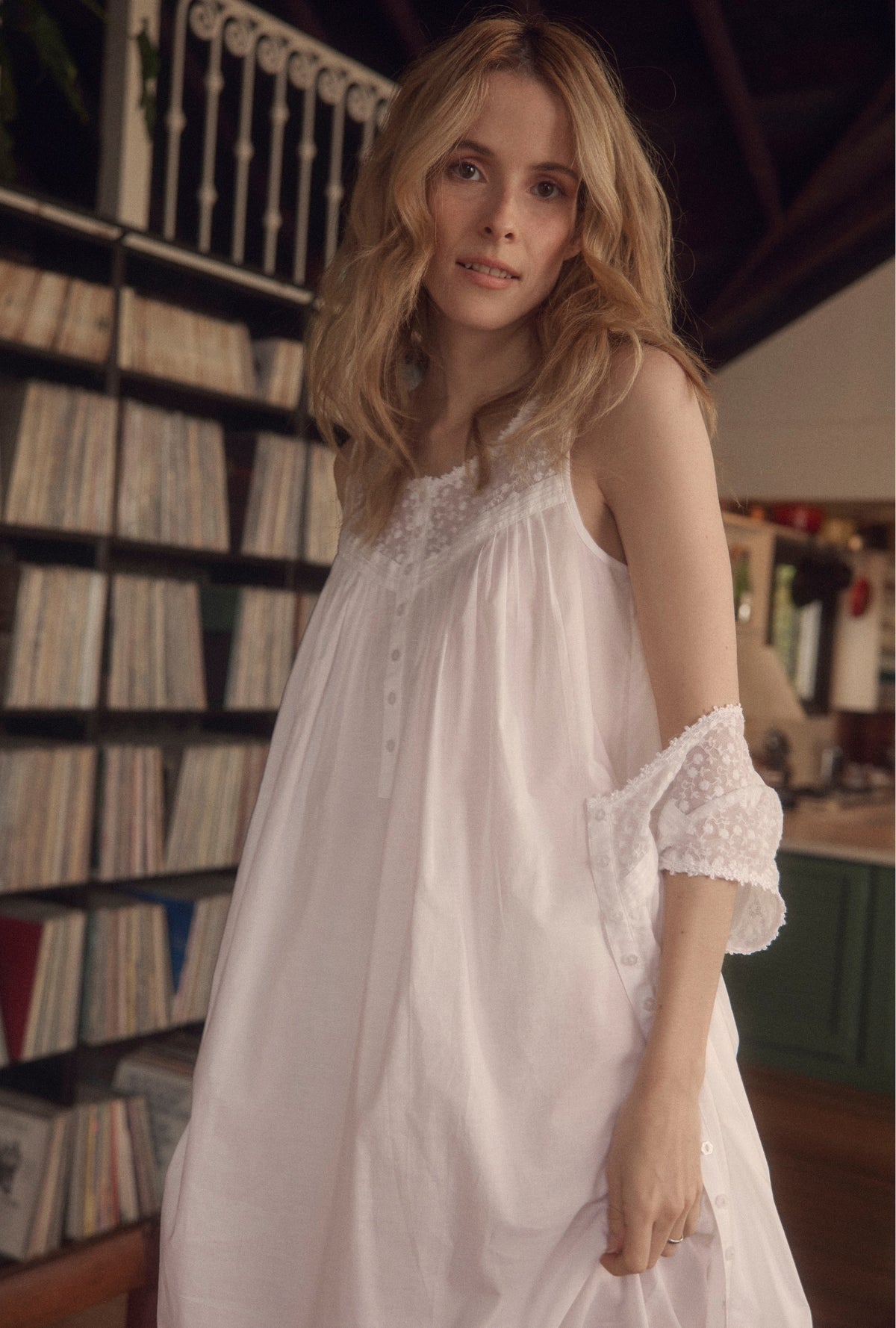 Eileen West Lace Daydream "Eileen" White Cotton Ballet Nightgown