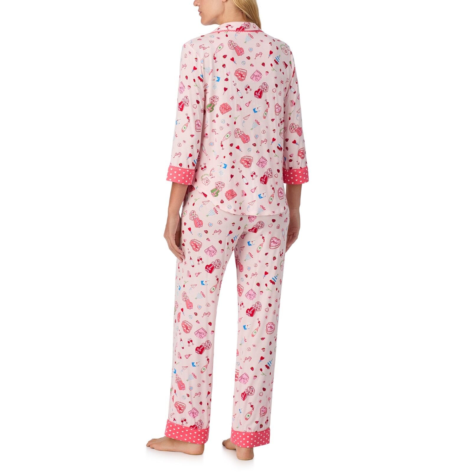 Kate Spade 3/4/Sleeve Notch Long PJ Set