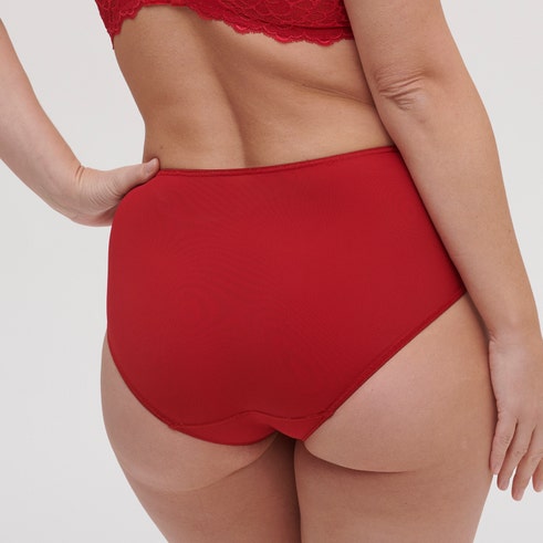 Red Black Simone Perele High Waist Brief