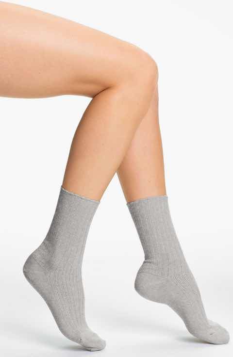 Hue Metallic Pointelle Ruffle Sock