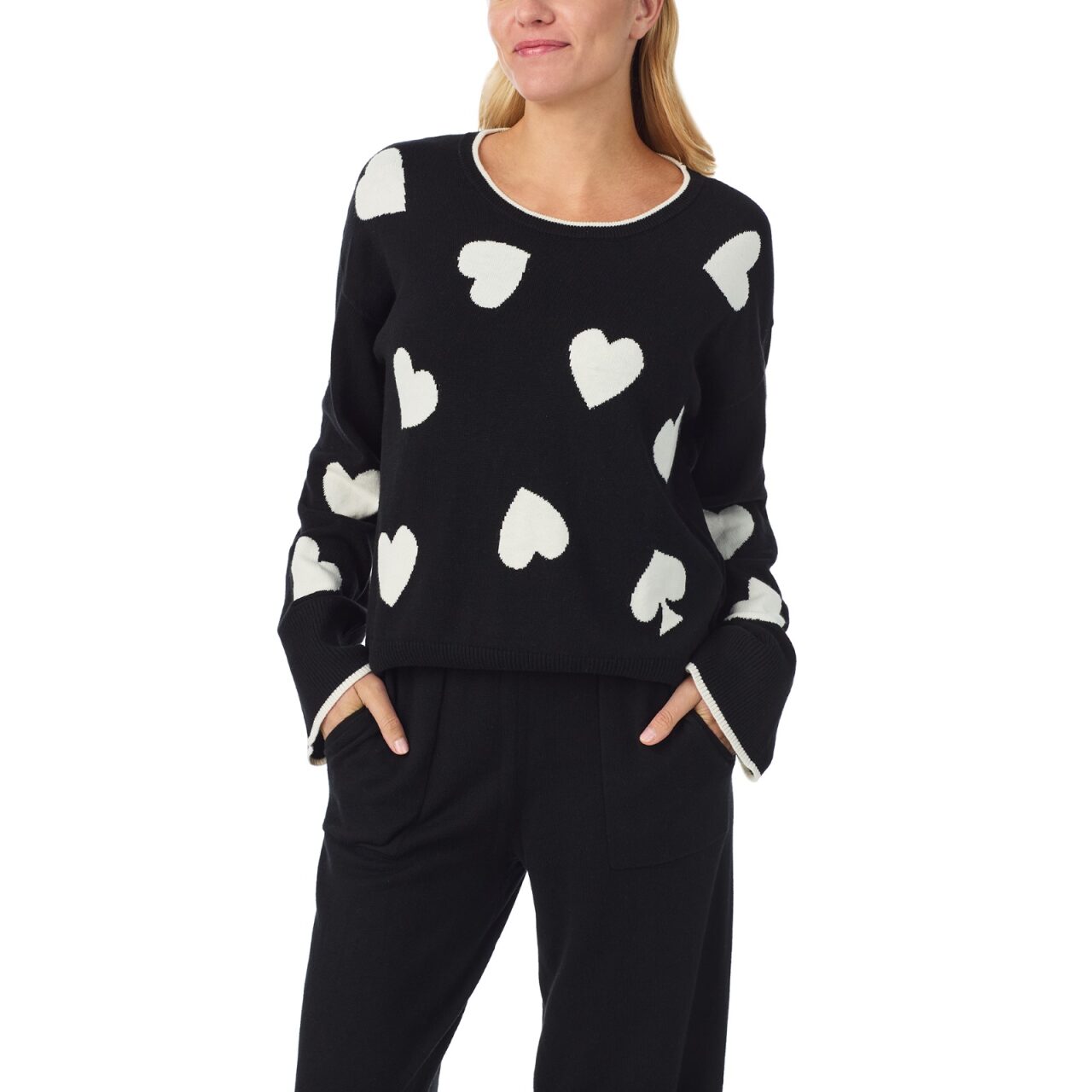 Kate Spade Scattered Heart L/S Sweater Pant PJ Set