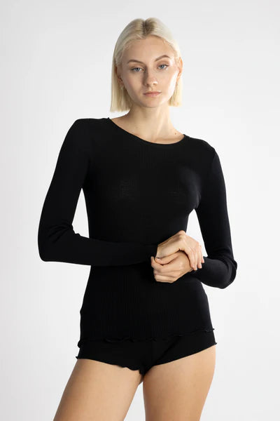 Wool & Silk Ribbed L/S Shirt
