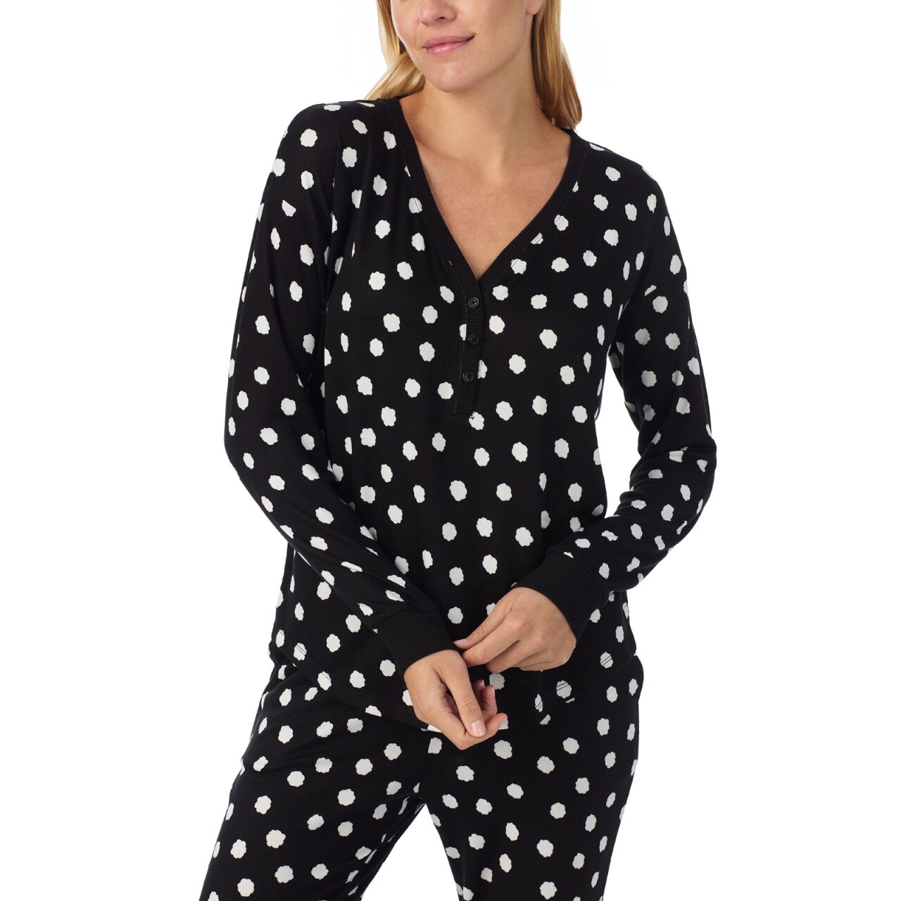 Kate Spade Dotted L/S Henley Jogger PJ Set