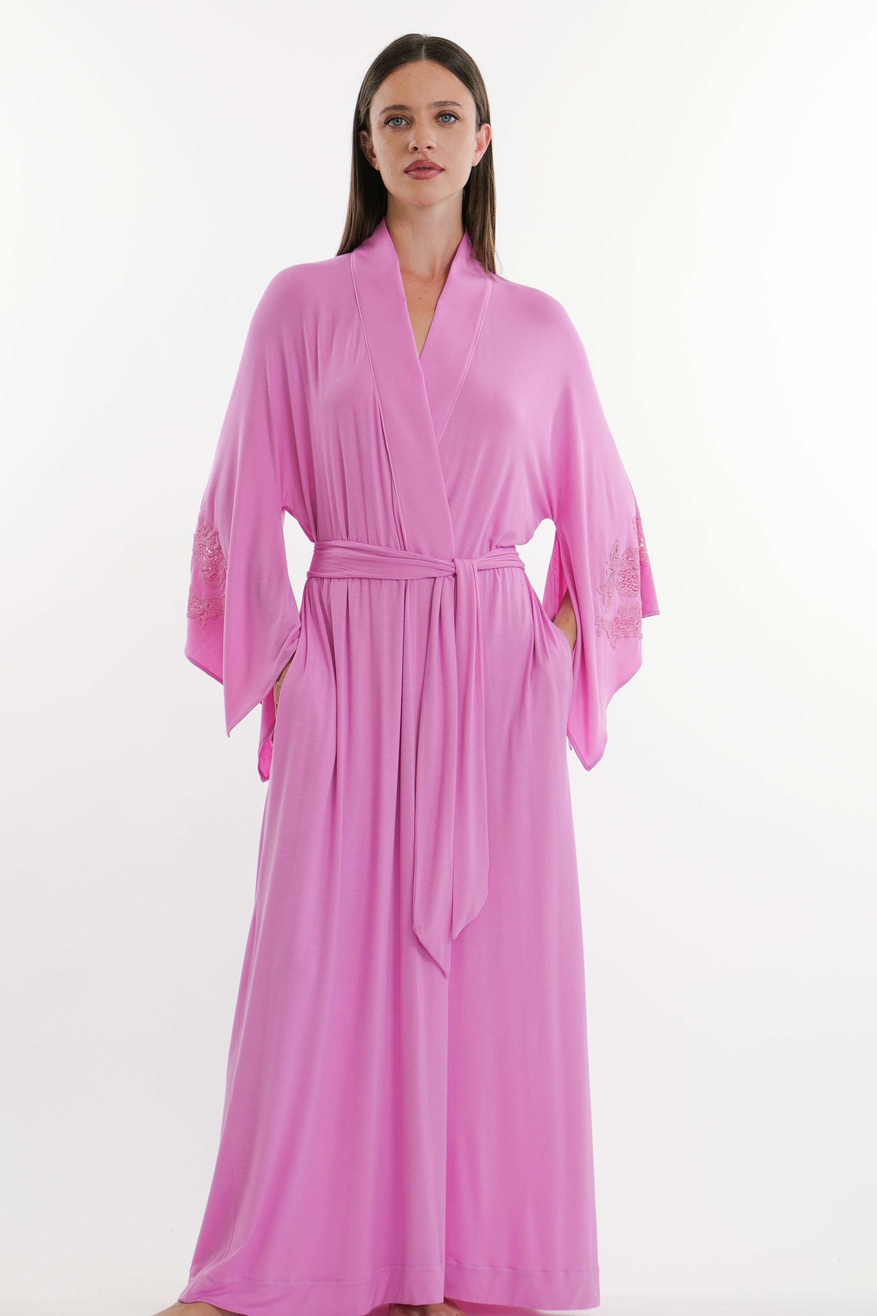 Verdiani Long Wrap Belted Robe