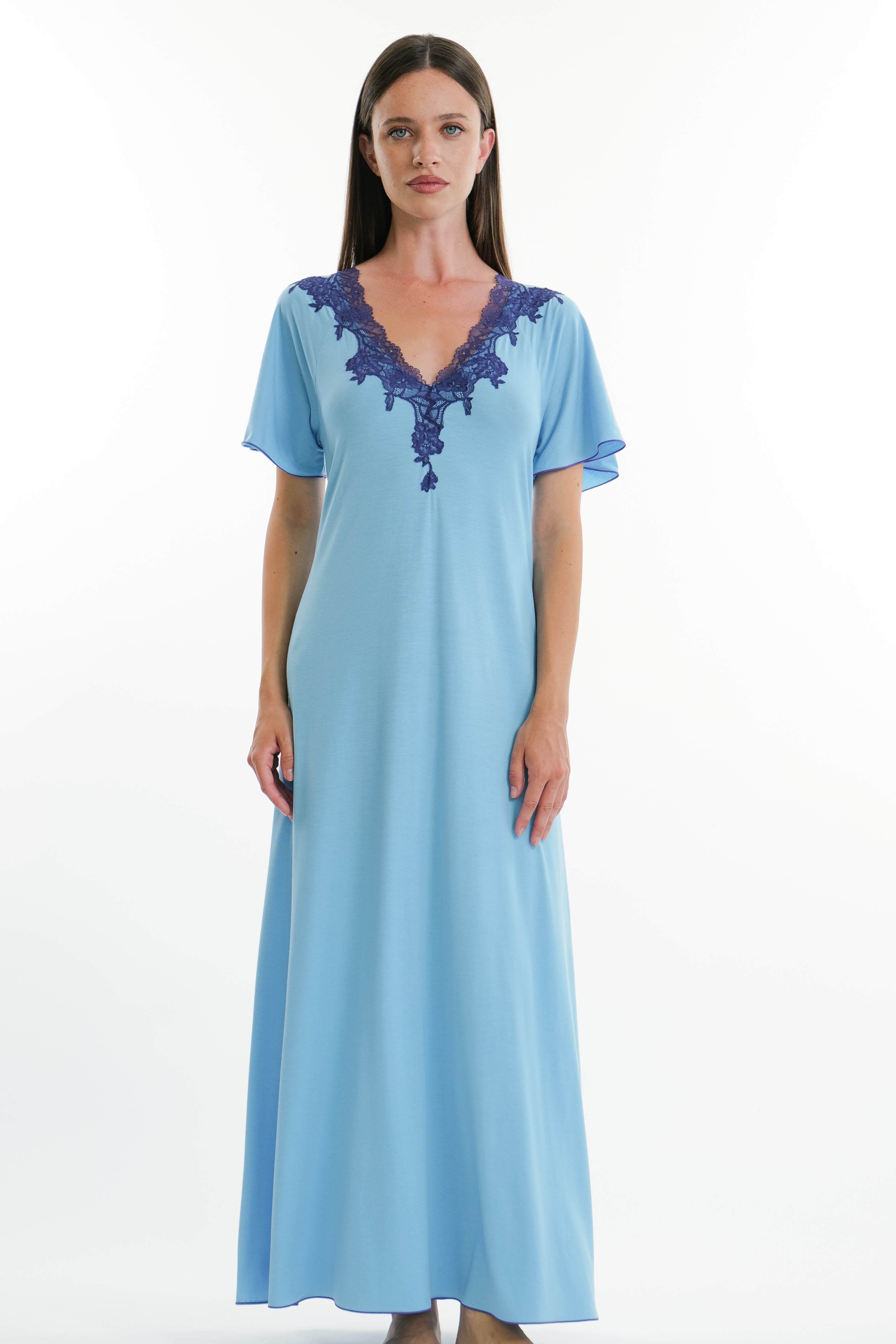 Verdiani S/S Lace Long Nightdress